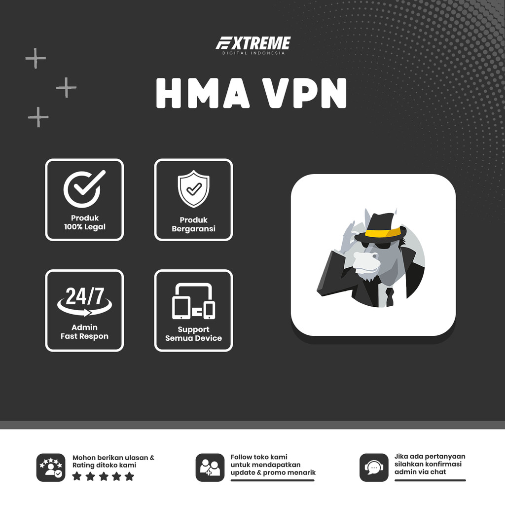 HMA Pro 1 Bulan | VPN Aman & Stabil