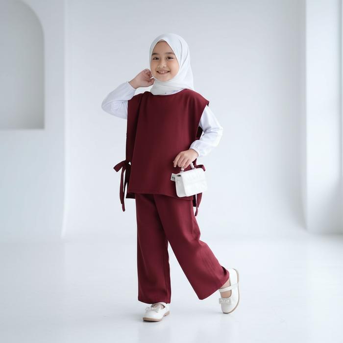 Best Seller Chika Setelan Set 3In1 Baju Anak Peremn Haiget Ukuran S-Xl Usia 5-12 Tahun Remaja