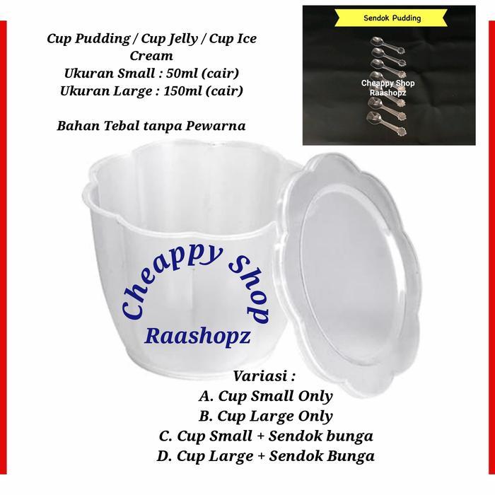 Bunga Cup Pudding Cup Jelly Cup Ice Cream Gelas Puding Jelly Premium