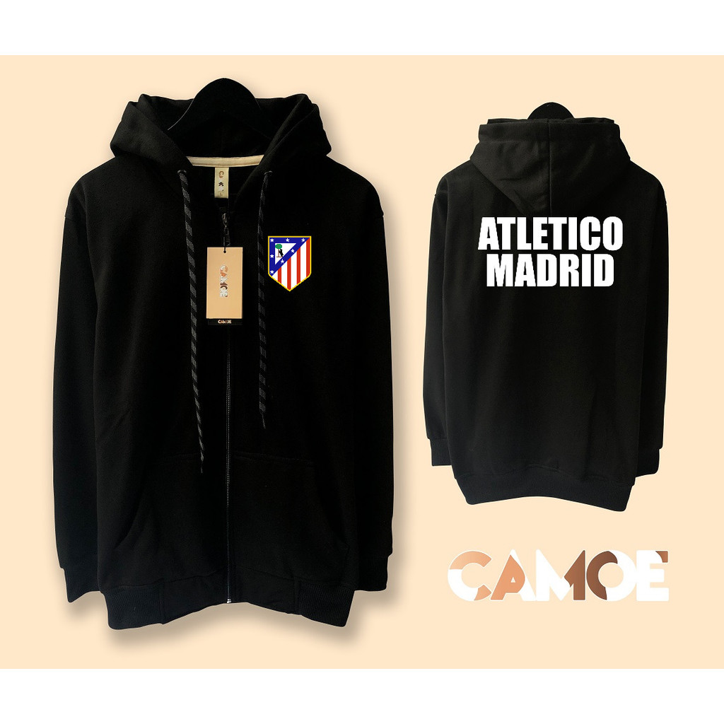 Jaket Hoodie Zipper Atletico Madrid Logo