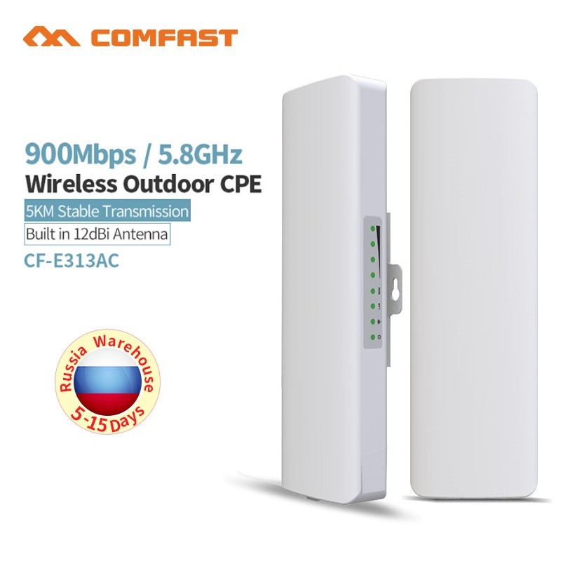 DISKON COMFAST 900Mbps 5KM Long Distance Outdoor Wireless Bridge 5.8GHz Wireless CPE Access Point Ro