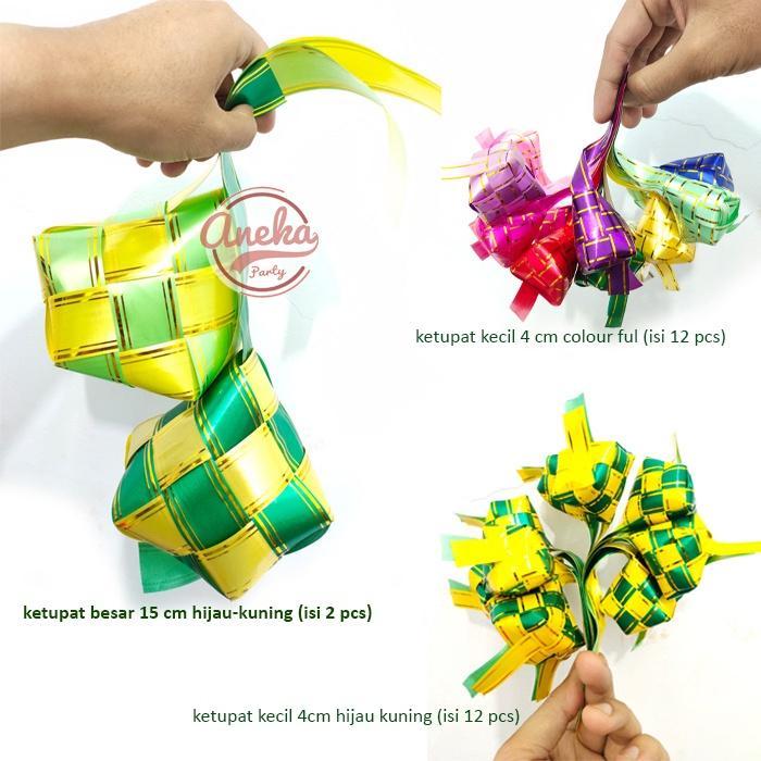 ketupat lebaran pita parsel / hiasan parsel / aksesoris idul fitri / lebaran ketupat hias parsel