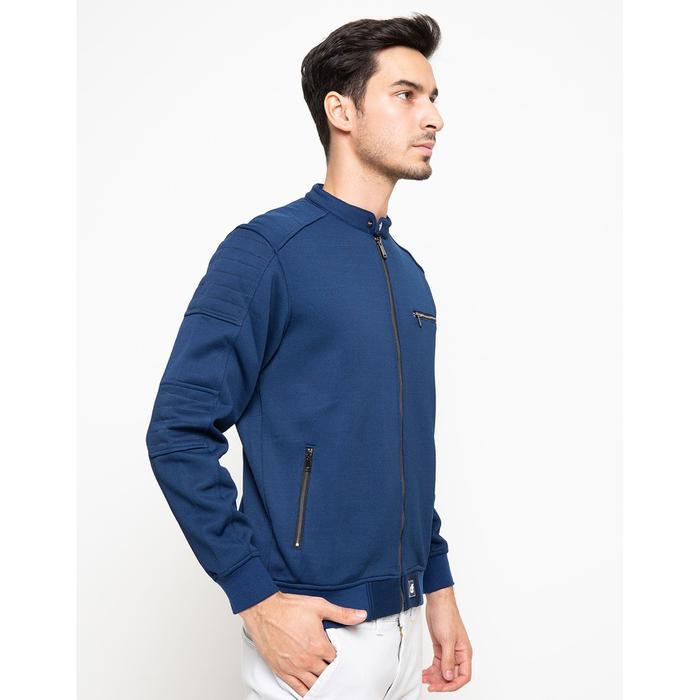 sar d&f CVC Jaket Pria Bomber Cut & Sewn - Navy