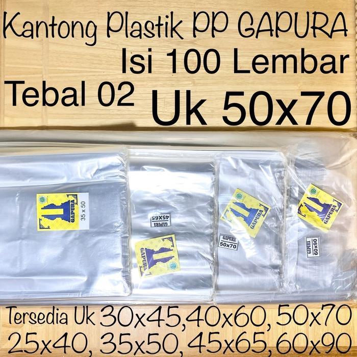 [Isi100] Plastik Laundry Gapura 50x70 Tebal 02 / Kantong Plastik PP Laundry 50x70x02 / Plastik Opp