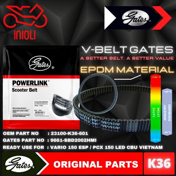 Van Belt Gates V Belt V-Belt Vbelt Gates Powerlink Honda Vario 150 Esp Pcx 150 Cbu Vietnam