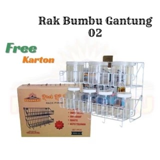 Rak bumbu gantung tempel dinding 2 susun RB 02 free karton