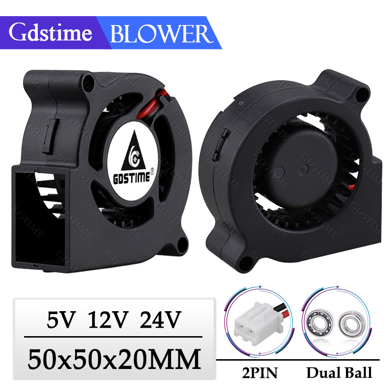 Gdstime Fan 5020 Blower Fan 24V 12V 5V Turbine Fan 50MM*20MM DC Brushless Fan 5020 Ball Bearing