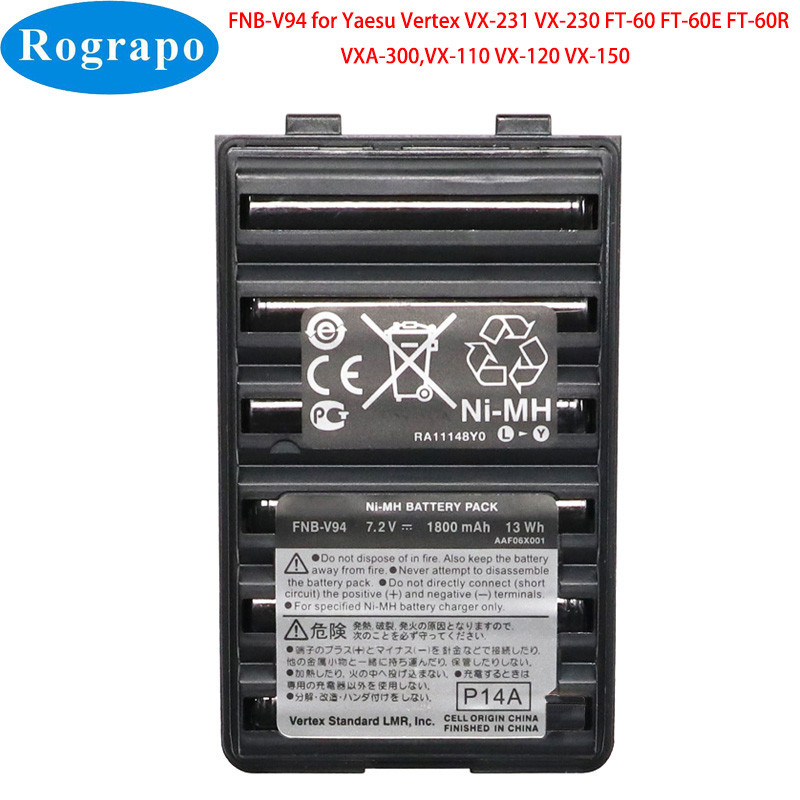 New 1800mAh FNB-V57 FNB-64 FNB-83 FNB-V94 Walkie Talkie Battery For Yaesu Vertex Radio FT-60E FT-60 