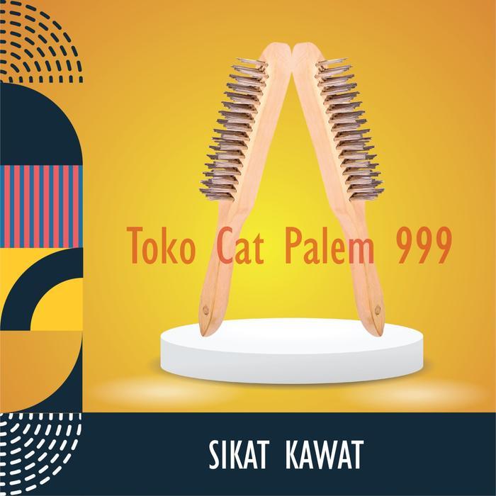 Sikat Kawat Kuningan 8 Baris Sikat Besi KASAR Gagang Kayu Wire Brush