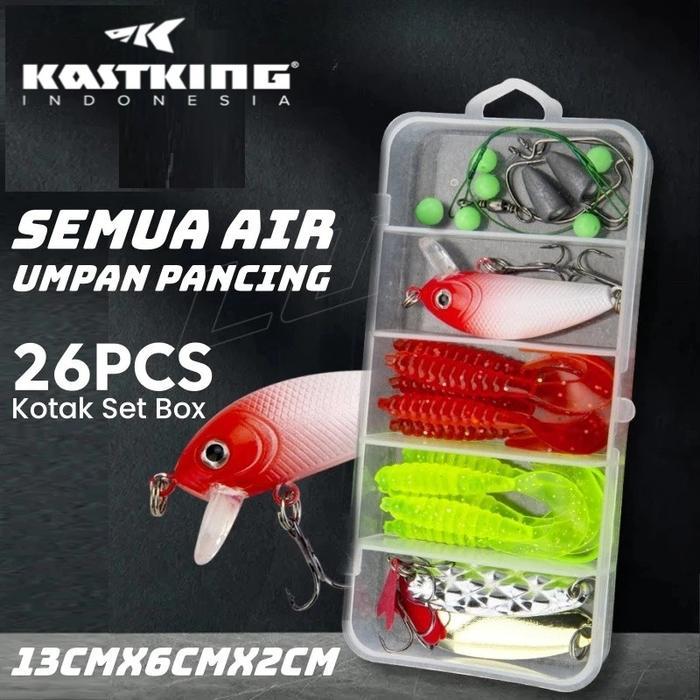 Kastking Set Umpan Pancing Kastking 26PCS 4.3g 5.2cm Minnow SoftLure Ultralight Lembut Sendok Jig