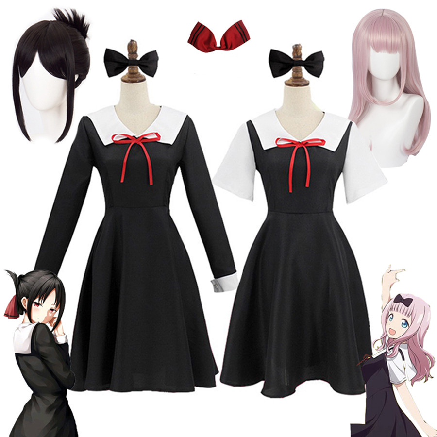 Anime Kaguya-Sama: Love Is War Cosplay Shinomiya Kaguya Fujiwara Chika Costumes Uniform Wig Women