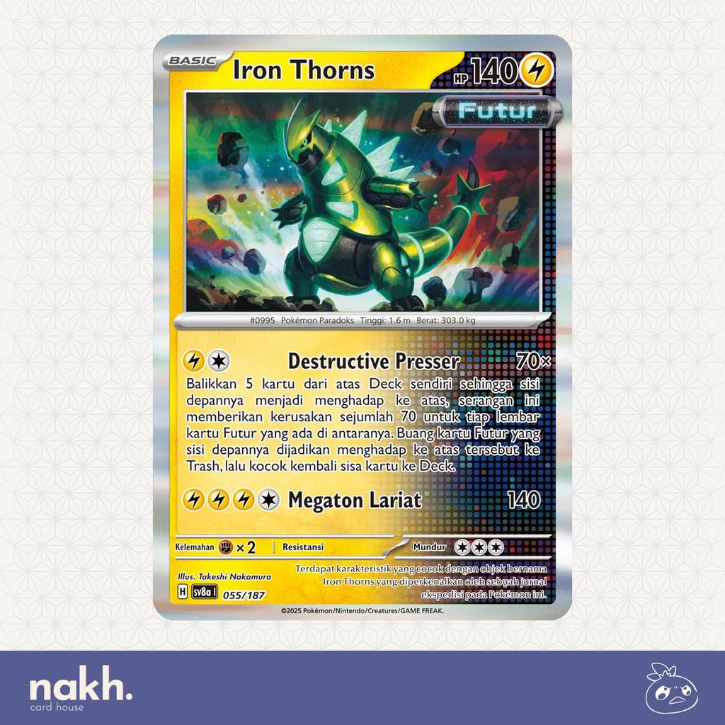 Kartu Pokemon TCG Indonesia Festival Terastal ex sv8a 055/187 Iron Thorns