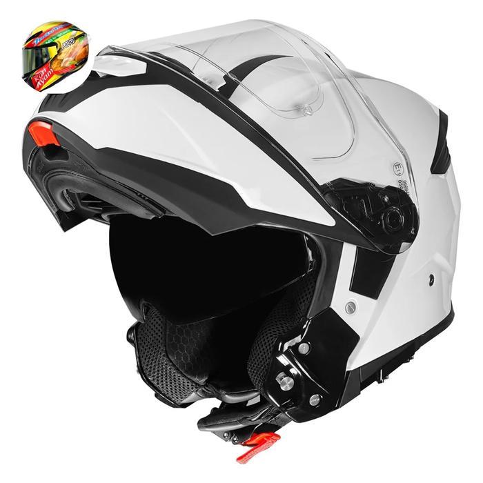 helm besar big size modular 3XL XXXL jumbo black white grey gunmet modular fullface hitam putih ttc