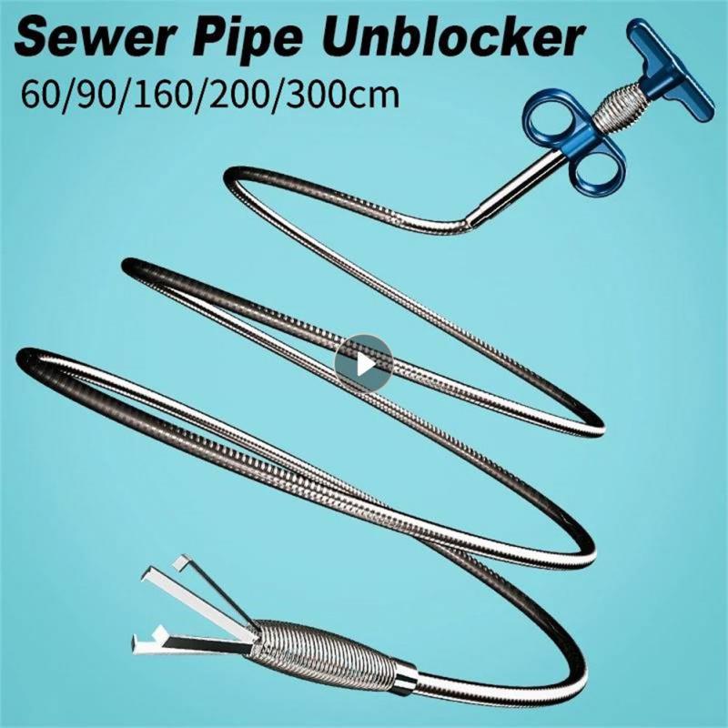 Snake Sewer Pipe Unblocker Spring Pipe Dredging Tool Kitchen Bathroom Sink Drain Clog Remover Anti