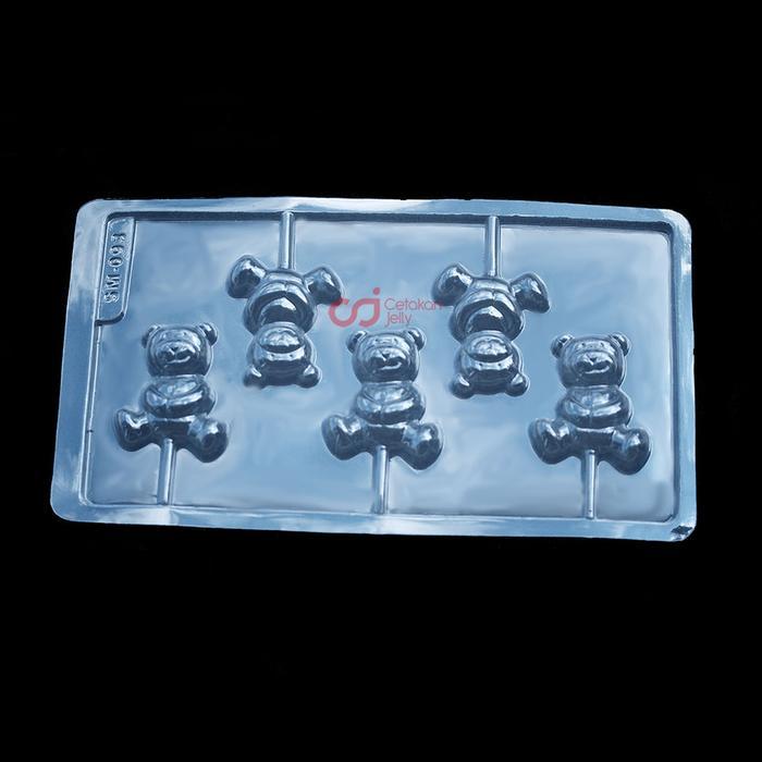 CJ Cetakan Coklat Karakter Beruang Lolipop Plastik