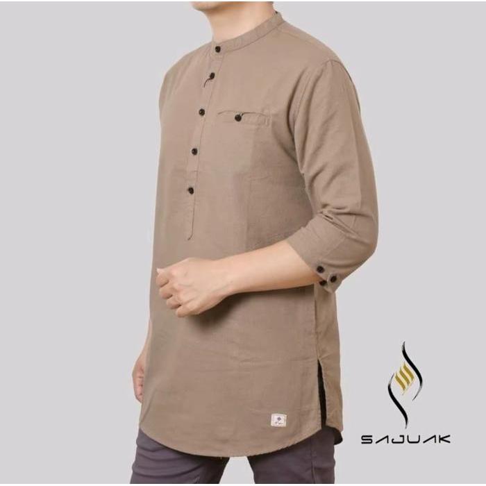 SAJUAK Baju Koko Kurta (Kurta 3/4) Kurta Pakistan Baju Koko Pria Baju Muslim Pria