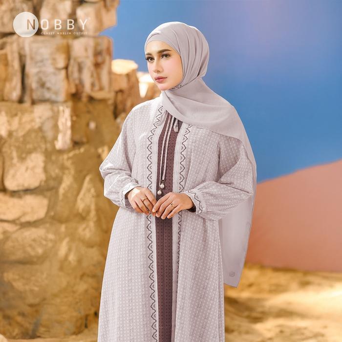 Nobby Draswari Dress Gamis Formal Muslim Wanita Bahan Woolpeach Ultimate Busui Friendly