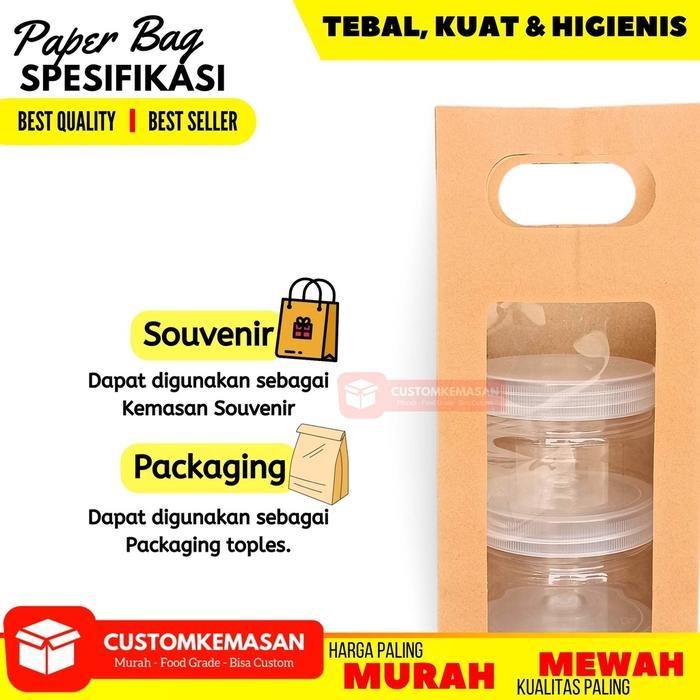 Paper Bag Jendela Isi 12 Pcs / Kantong Kertas Coklat / Paper Bag / Tas Makanan / Paper Bag Makanan /