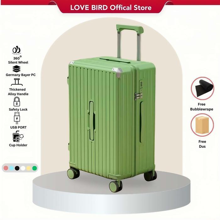 ORIGINAL Love bird Koper bagasi dan kabin bahan polikarbonat 20 inci koper 22''24''26''28 inch