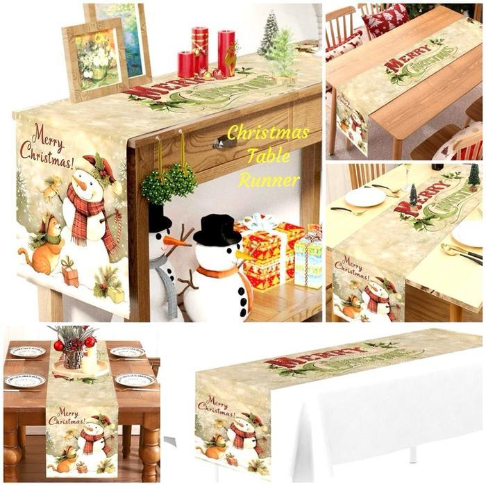 Best Seller Table Runner Linen Table Runner Nuansa Natal Motif Taplak Meja Christmas Table Runner