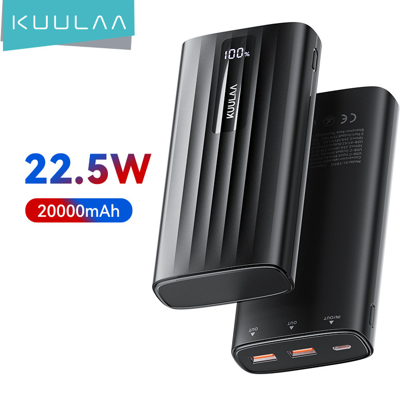 Kuulaa 22.5W Power Bank 20000Mah Fast Charging Powerbank Type C Pd Qucik Charge External Battery