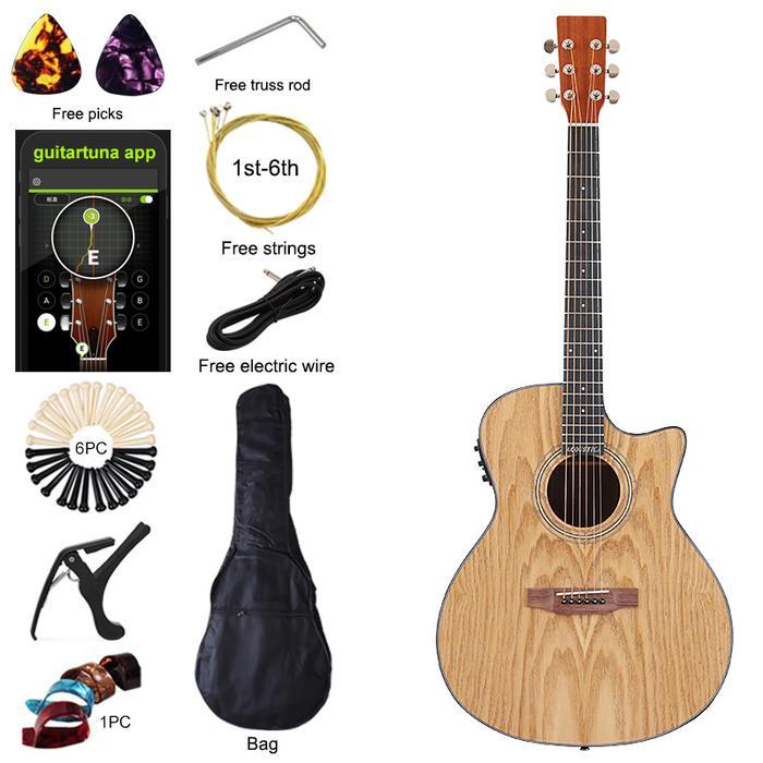 40 Inch Electric Acoustic Guitar 6 String Acoustic Guitar Full Okoume