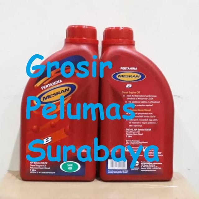 ORIGINAL OLI PERTAMINA MESRAN B40 B 40 SAE 40 BOTOL 1LITER OLI MESIN DIESEL 40