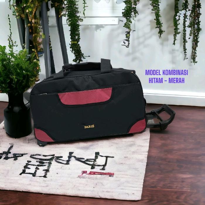 Travel Bag Troli Tas Pakaian Mudik Trolley Roda Duffle Besar Jumbo Kabin Pesawat Travel Wanita Pria