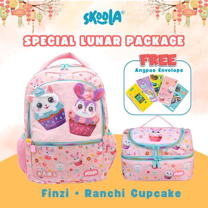 Skoola Tas Sekolah Anak SD Dan Tas Bekal Perempuan Laki Laki 3D Custome Name Set - Finzi Yozi Ranchi
