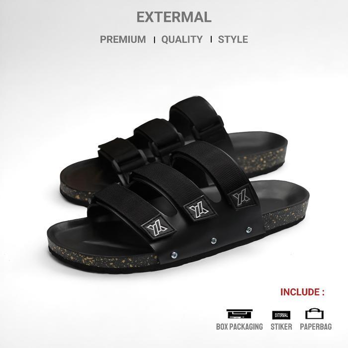 Ada Extermal Sandal Casual Pria Selop Tali 3 Terbaru Kekinian Viral Ex030 Kulit Sintetis Premium Sol