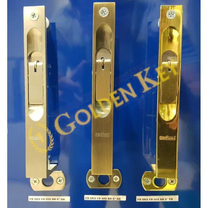 Flush Bolt Dekkson FB 608 BR 6" + 24" Inch SN Grendel Tanam Kayu