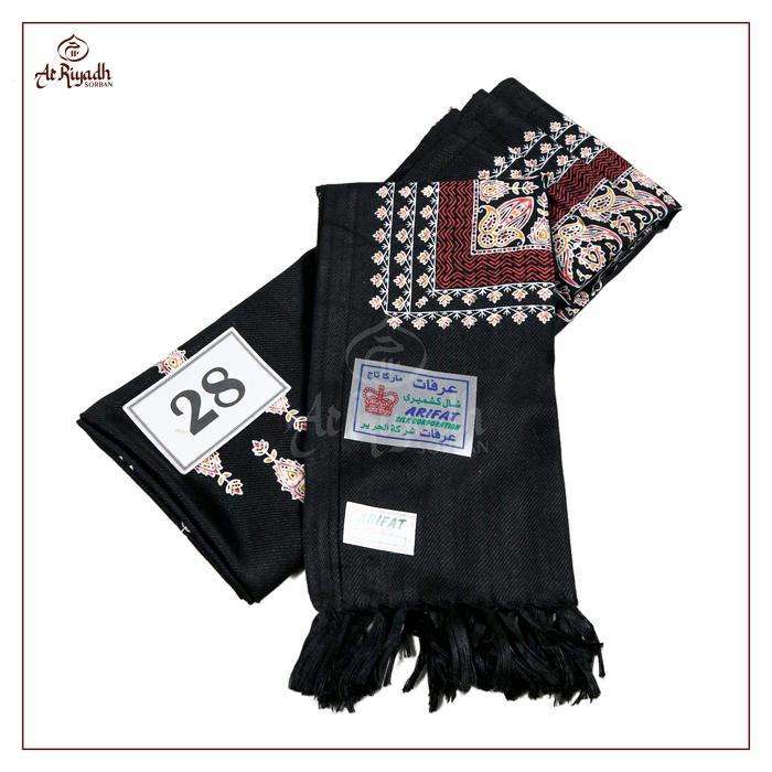 Sorban Kashmiri ARIFAT Shawl Full Motif Print Hitam