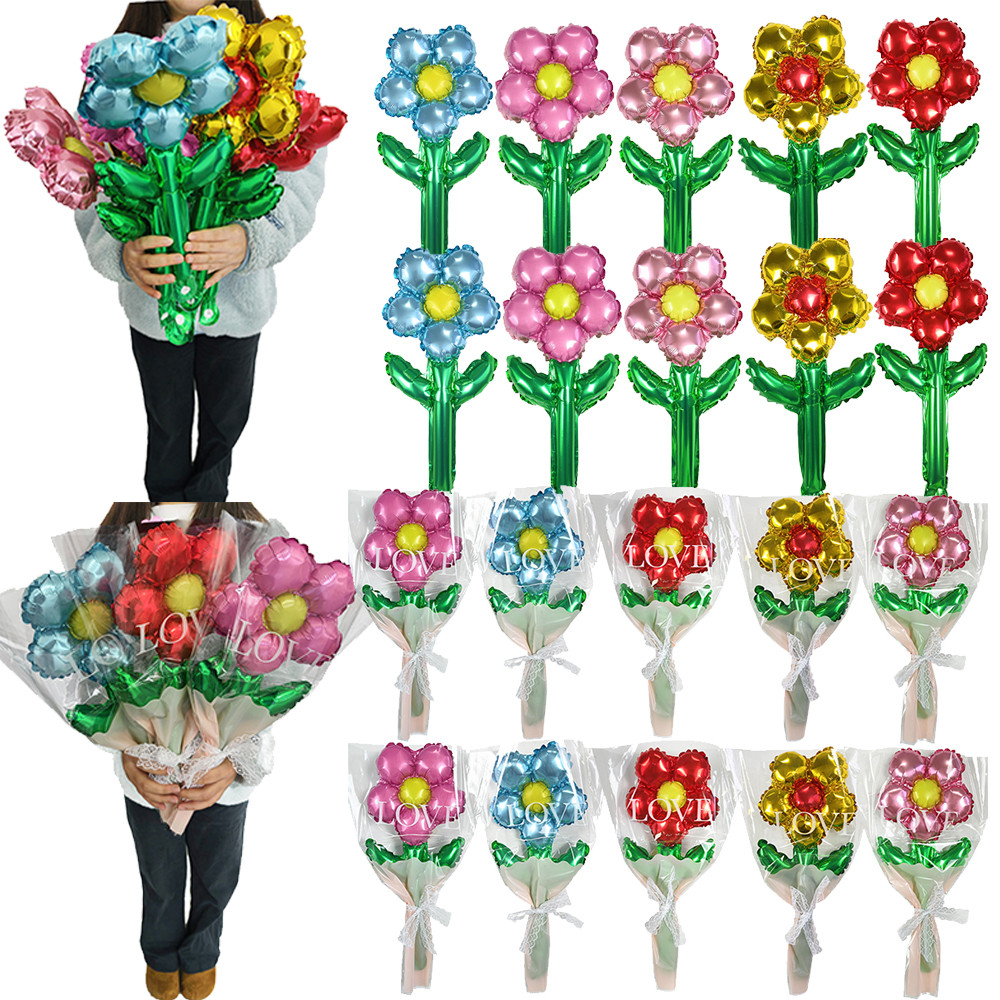 10/20/30pcs Flower Foil Balloon 1740cm Floral Colorful Flower Shaped Balloons Mother's Day
