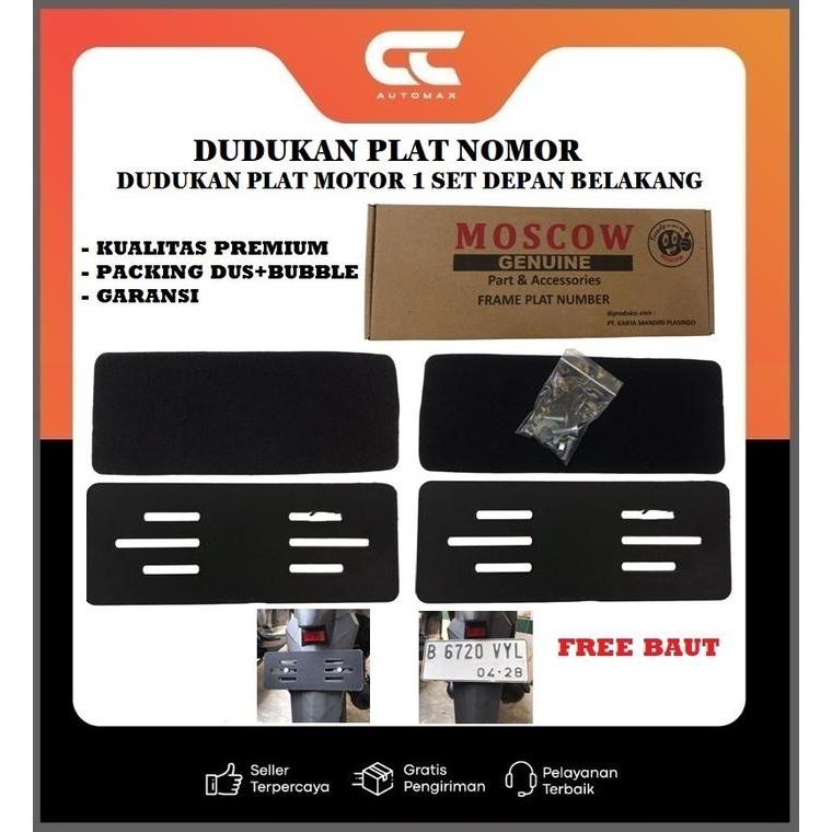 Frameless Plat Nomor 2PCS Depan Belakang MOSCOW Motor Dudukan Plate Universal Semua Motor