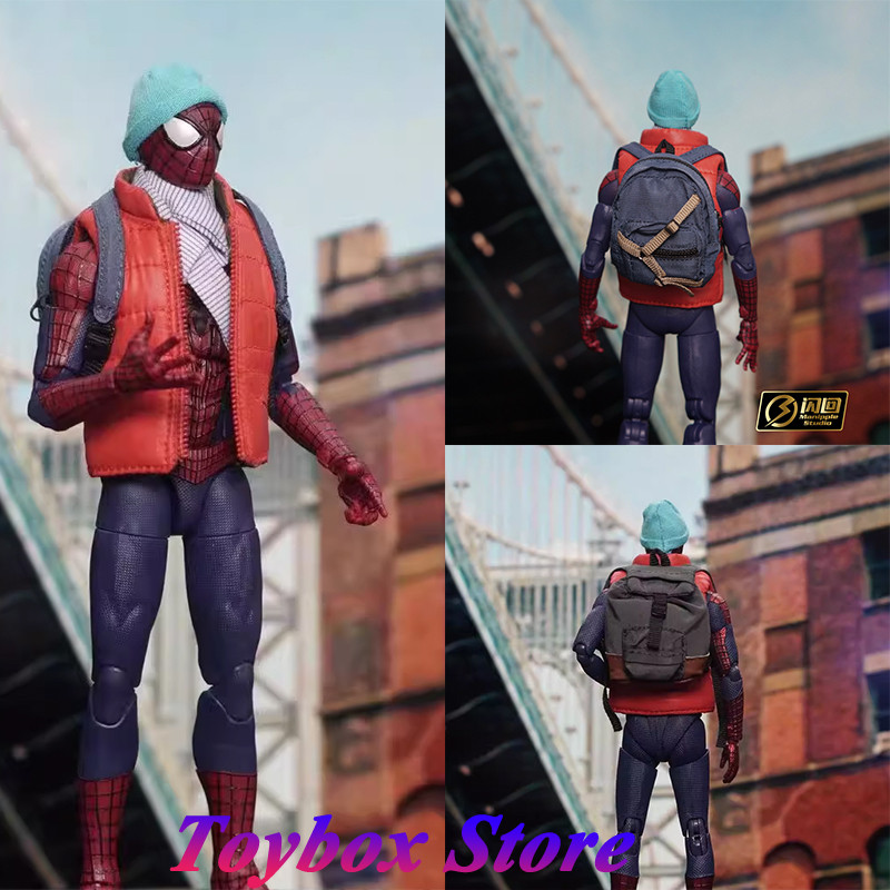 Manipple Studio 1/12 Scale Spider Man Garfield Vest Backpack Scarf Hat Clothes Accessory Bag For 6"