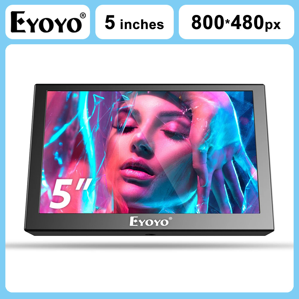 EYOYO Industrial LED Screen 5/7/8" Mini HDMI Monitor For Car Rear View With VGA USB AV Port Built-in
