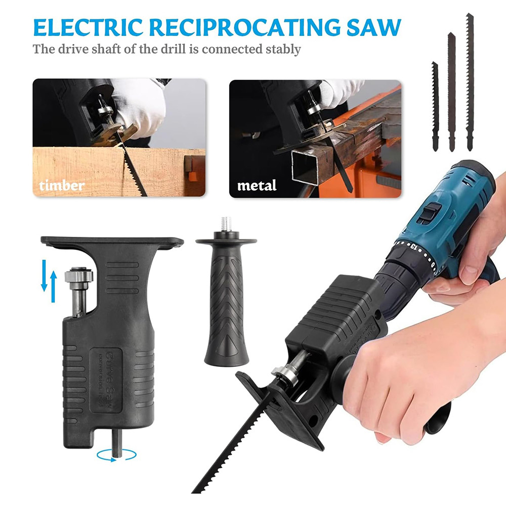 Reciprocating Saw Adapter Electric Drill To Electric Saw For Wood Metal Cutting Tool With Saw Blade