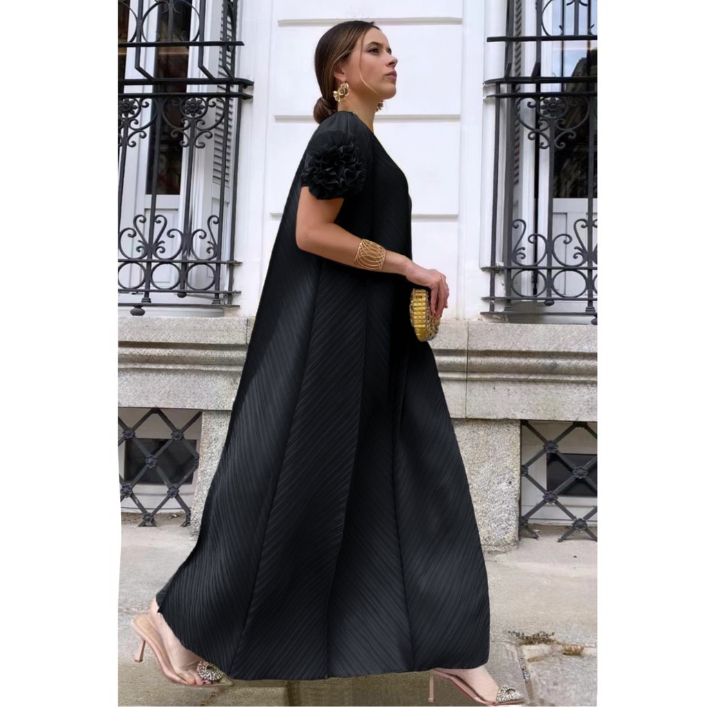Miyake Pleated Heavy Industry Flower Disc Geometric Pleated Dress Versatile Age-reducing Mother
