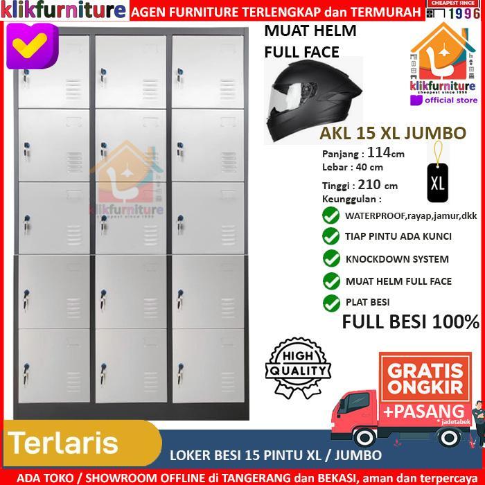 Loker Helmet Helm Full Face Loker Besi 15 Pintu Jumbo Xl