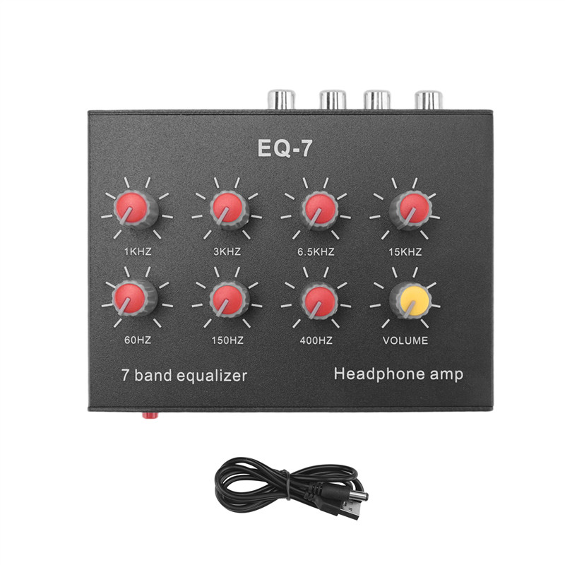Superior EQ-7 Car Audio Headset Amplifier 7-Band EQ Equalizer 2 Channel Audio Mixer Equalizer