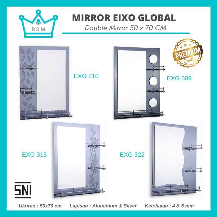 Mirror Eixo Global Kaca Cermin Kamar Mandi Make Up Dinding 50 X 70 Cm
