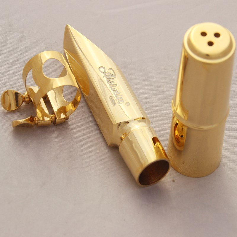 Professional Aisiweier Tenor Soprano Alto Saxophone Metal Mouthpiece Gold Lacquer Mouthpiece Sax