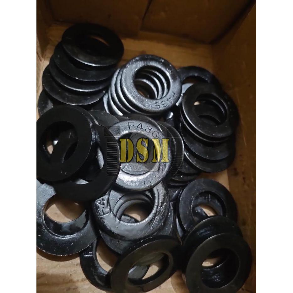 "New" (100 PCS) ASTM F 436 / Ring Plat Baja Hitam F436 Mutu Tinggi / Flat Washer Plated Black Steel