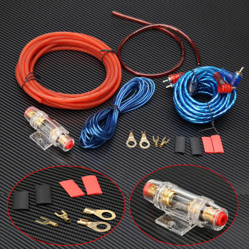 1500W Car Power Amplifier Wiring Kit 60 AMP Fuse Holder Car Subwoofer Cable 18GA Speaker