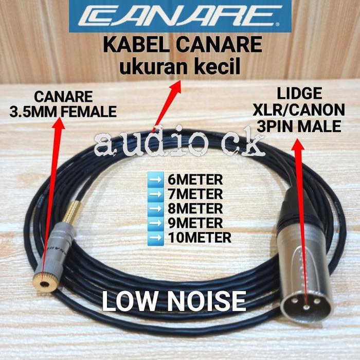 KABEL CANARE KECIL JACK 3.5MM FEMALE TO XLR MALE 6M-10M