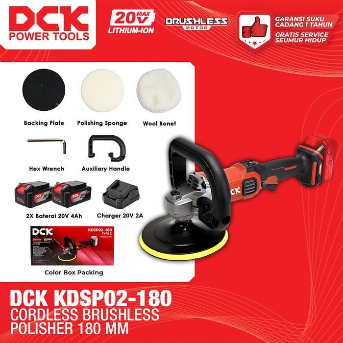 DCK Cordless Brushless Polisher Battery 180mm / Mesin Poles 180mm / Mesin Poles Baterai Motor 7 Inch