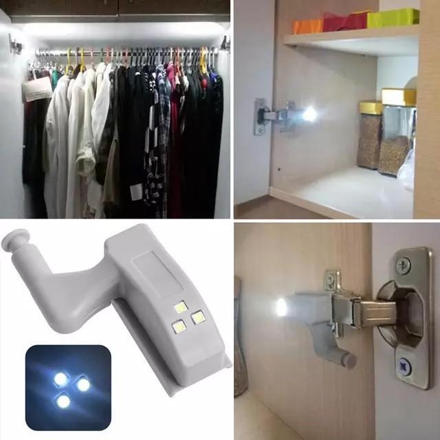 "New" Lampu engsel led + baterai lampu lemari otomatis lampu kabinet led