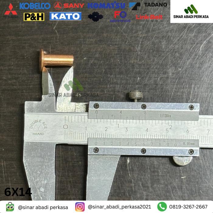 PAKU / RIVET TEMBAGA / COPPER 6MM X 14 --IMPORT