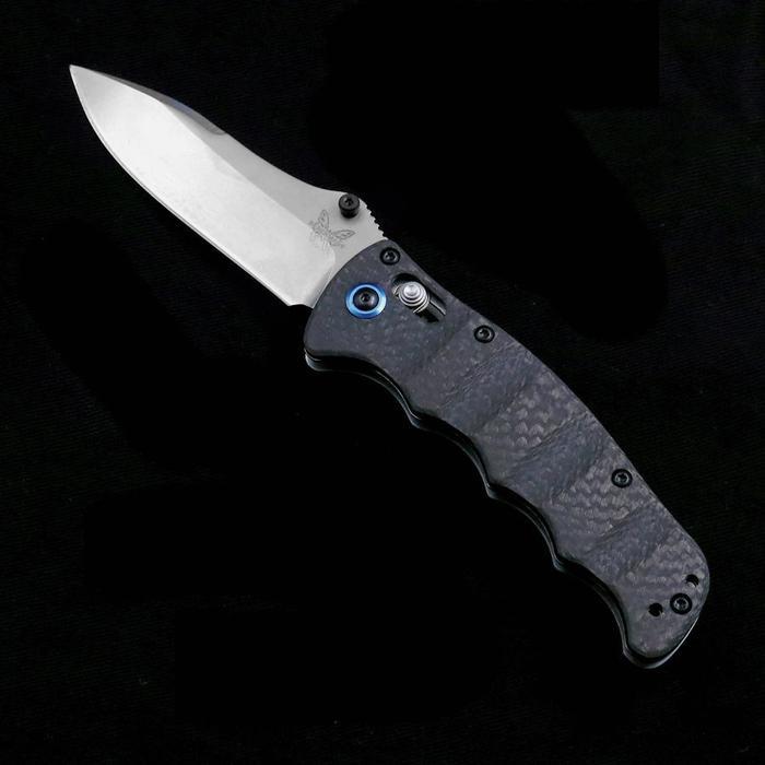 CARBON FIBER BENCHMADE 484 TACTICAL FOLDING KNIFE M390 BLADE STONE WASHING CAMPING WILDERNESS