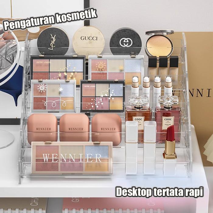 Rak Akrilik Rak Kosmetik Rak Parfum Rak Kosmetik Acrylic 7 Tingkat 5 Tingkat Tempat Lipstik